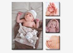 Canvas print wall displays - (1) 30" x 40" & (3) 12" x 12"