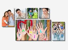 Canvas print wall displays - (2) 12" x 18" & (3) 10" x 10" & (1) 34" x 20"