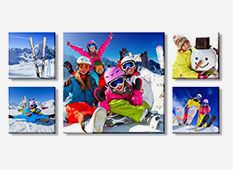 Canvas print wall displays - (4) 12" x 12" & (1) 26" x 26"