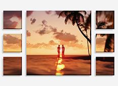 canvas photo prints - (6) 12" x 12" & (1) 40" x 40"